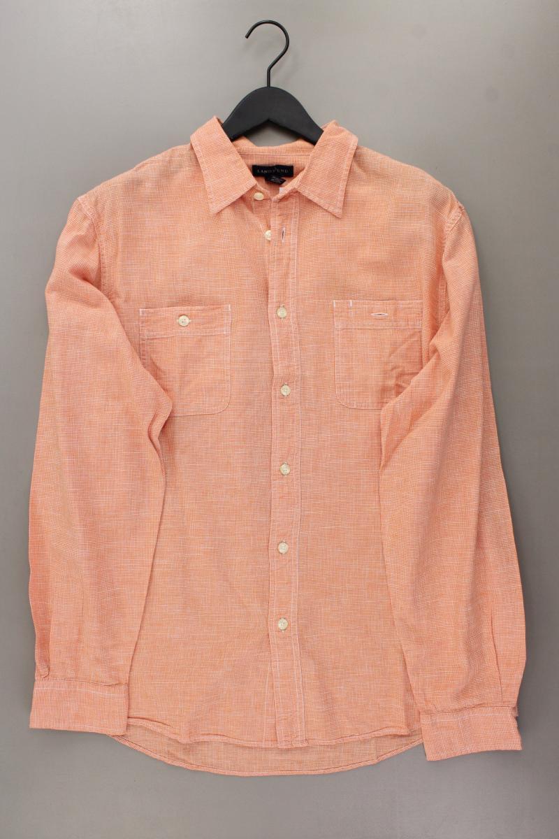 Lands' End Langarmhemd für Herren Gr. L orange aus Baumwolle
