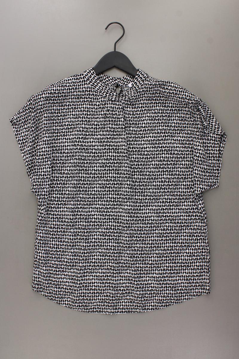 Lascana Kurzarmbluse Gr. 36 geometrisches Muster schwarz aus Viskose