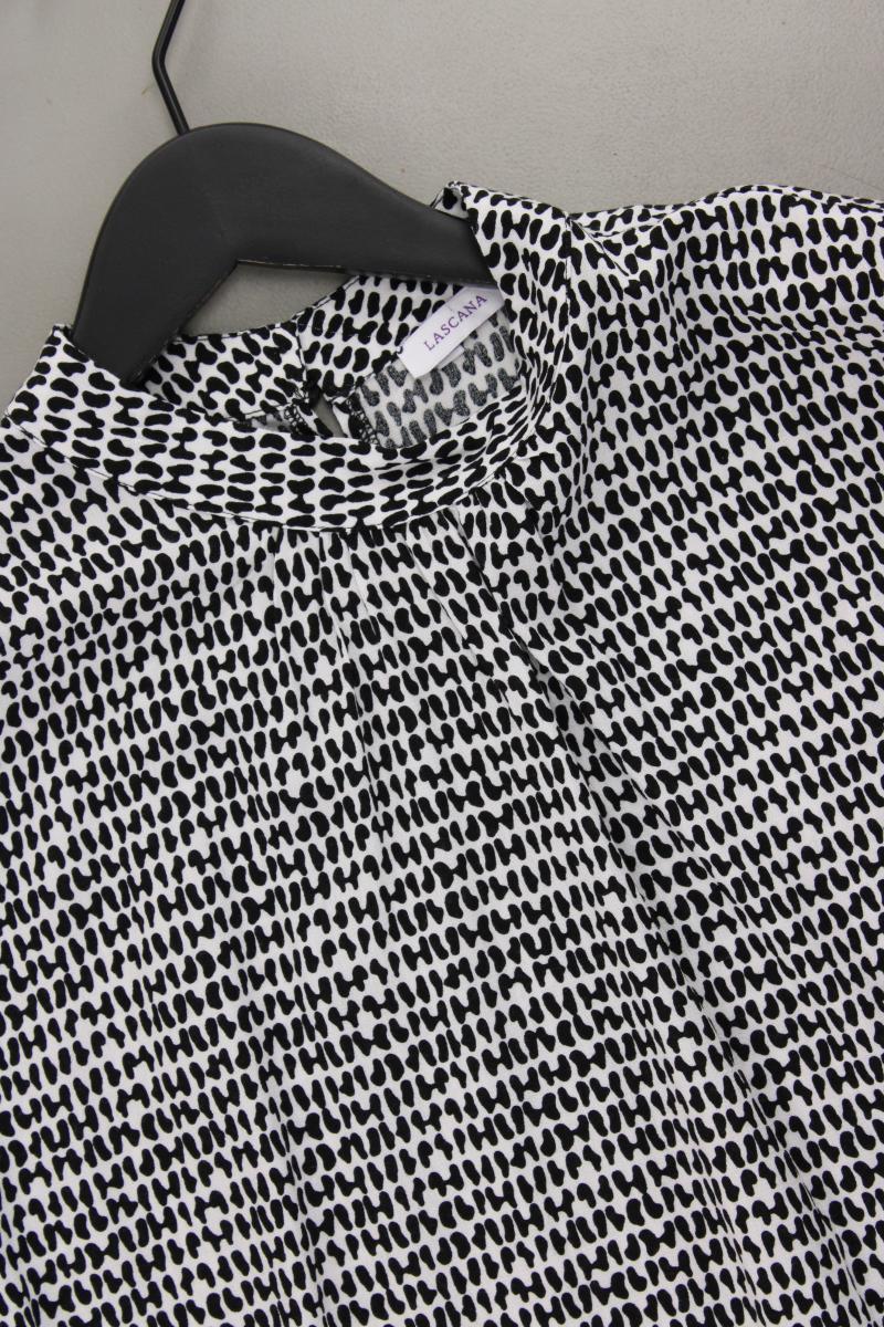 Lascana Kurzarmbluse Gr. 36 geometrisches Muster schwarz aus Viskose