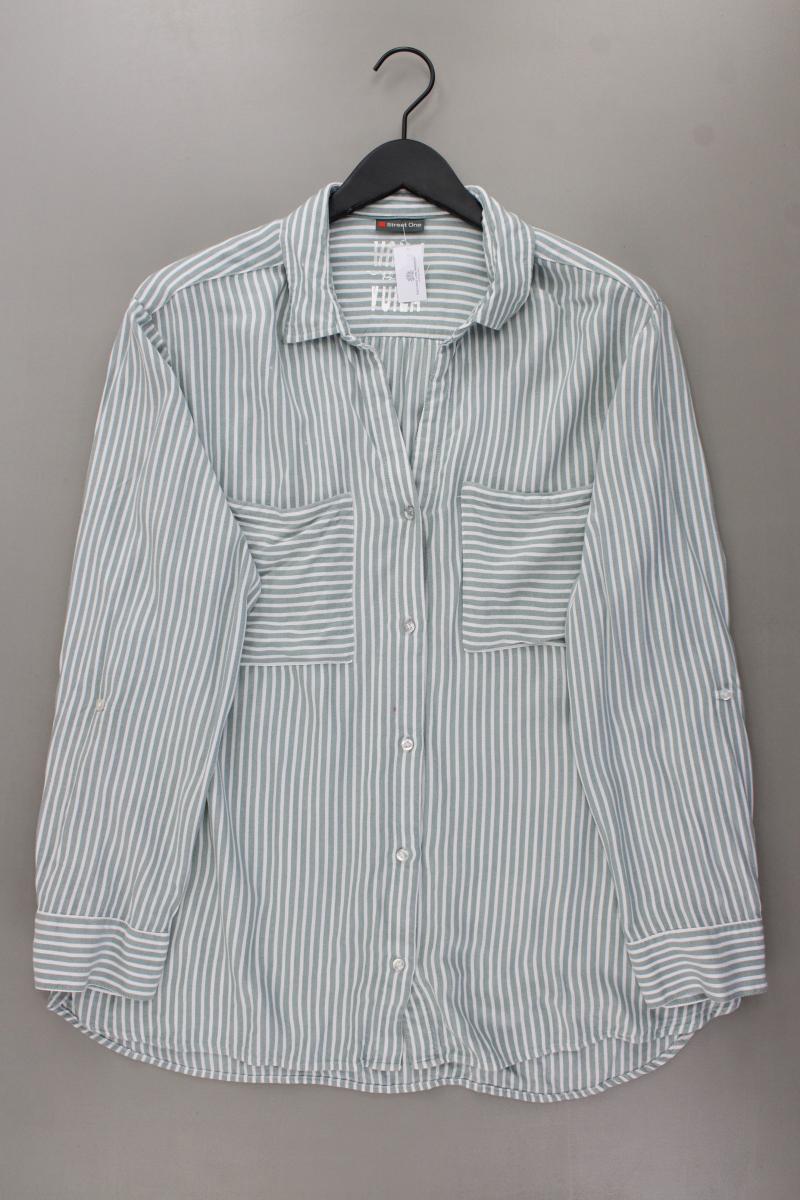 Street One Langarmbluse Gr. 46 gestreift grün aus Viskose