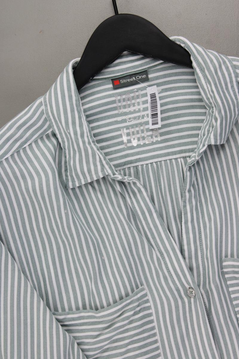 Street One Langarmbluse Gr. 46 gestreift grün aus Viskose