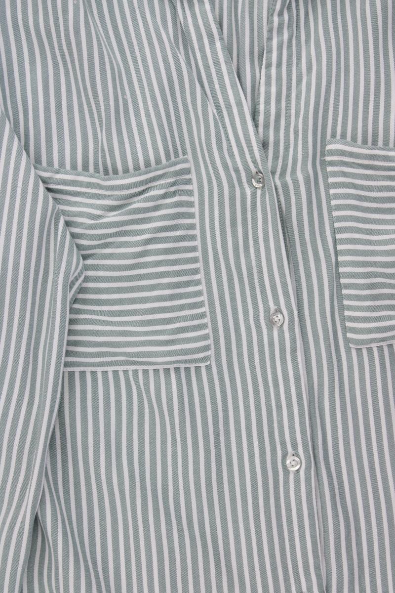 Street One Langarmbluse Gr. 46 gestreift grün aus Viskose