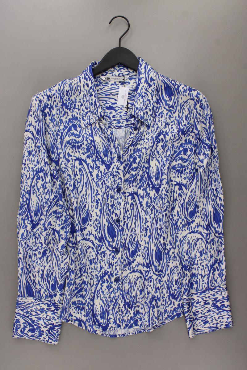 Zara Langarmbluse Gr. XXL blau aus Viskose