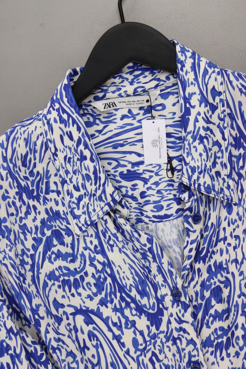 Zara Langarmbluse Gr. XXL blau aus Viskose