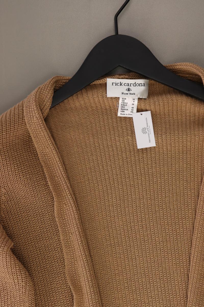 rick cardona Strickjacke Gr. 34 Langarm braun