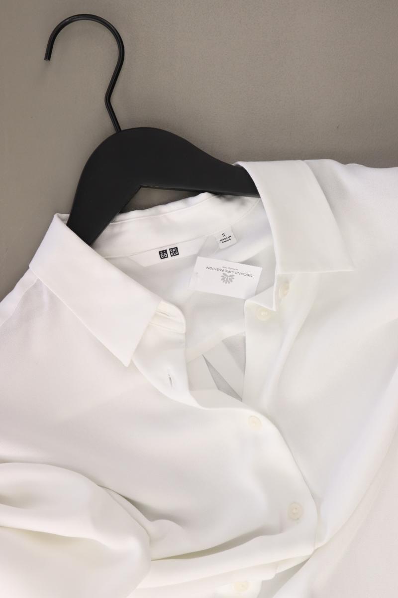 Uniqlo Langarmbluse Gr. S weiß aus Viskose