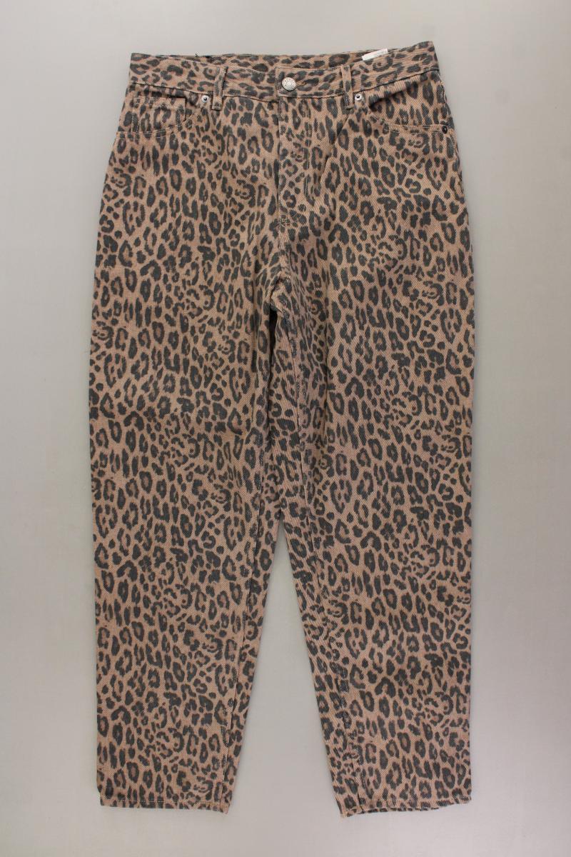 Monki Five-Pocket-Hose Gr. W29 mit Tierdruck neuwertig braun aus Baumwolle