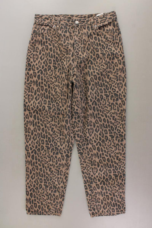 Monki Five-Pocket-Hose Gr. W29 mit Tierdruck neuwertig braun aus Baumwolle