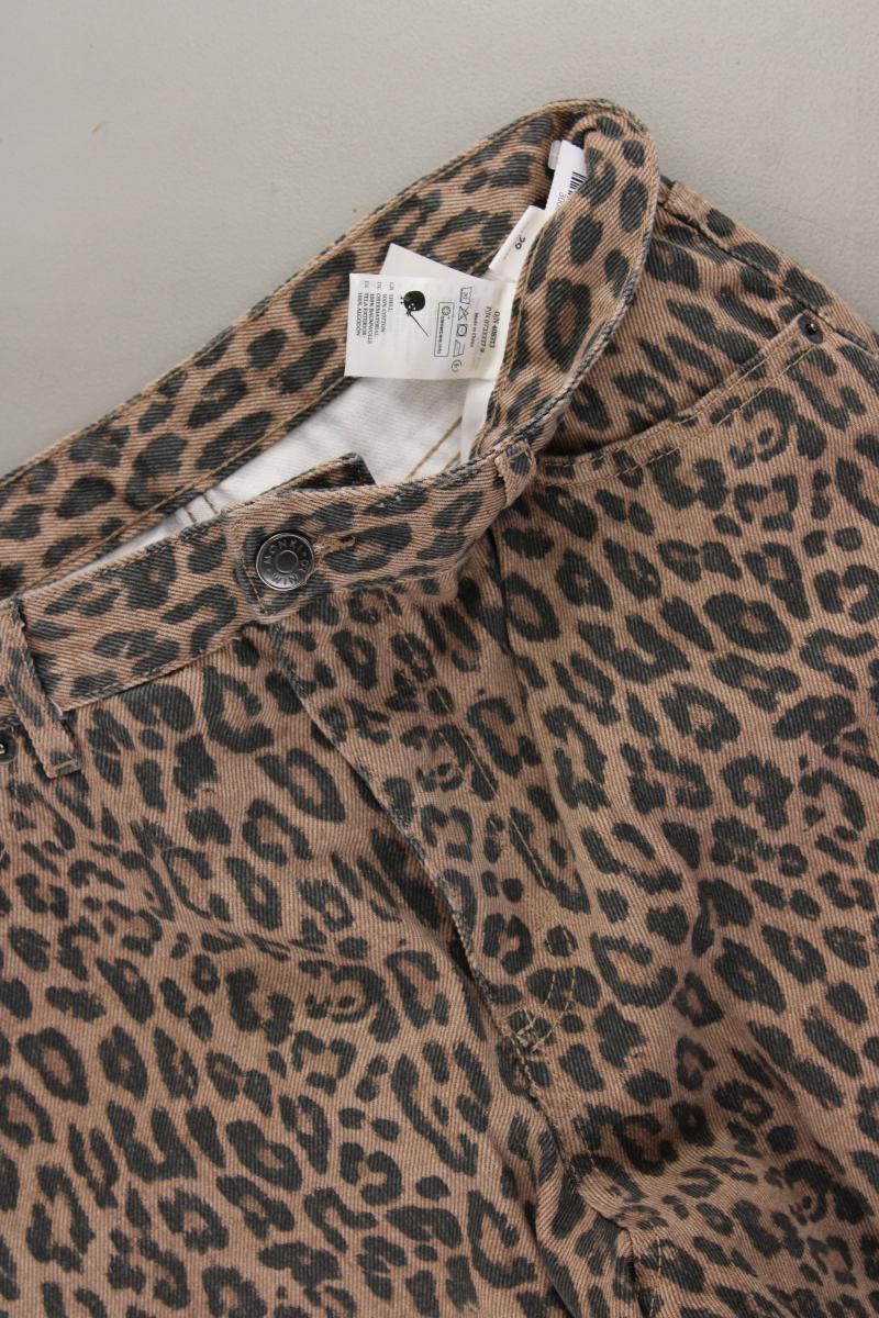 Monki Five-Pocket-Hose Gr. W29 mit Tierdruck neuwertig braun aus Baumwolle