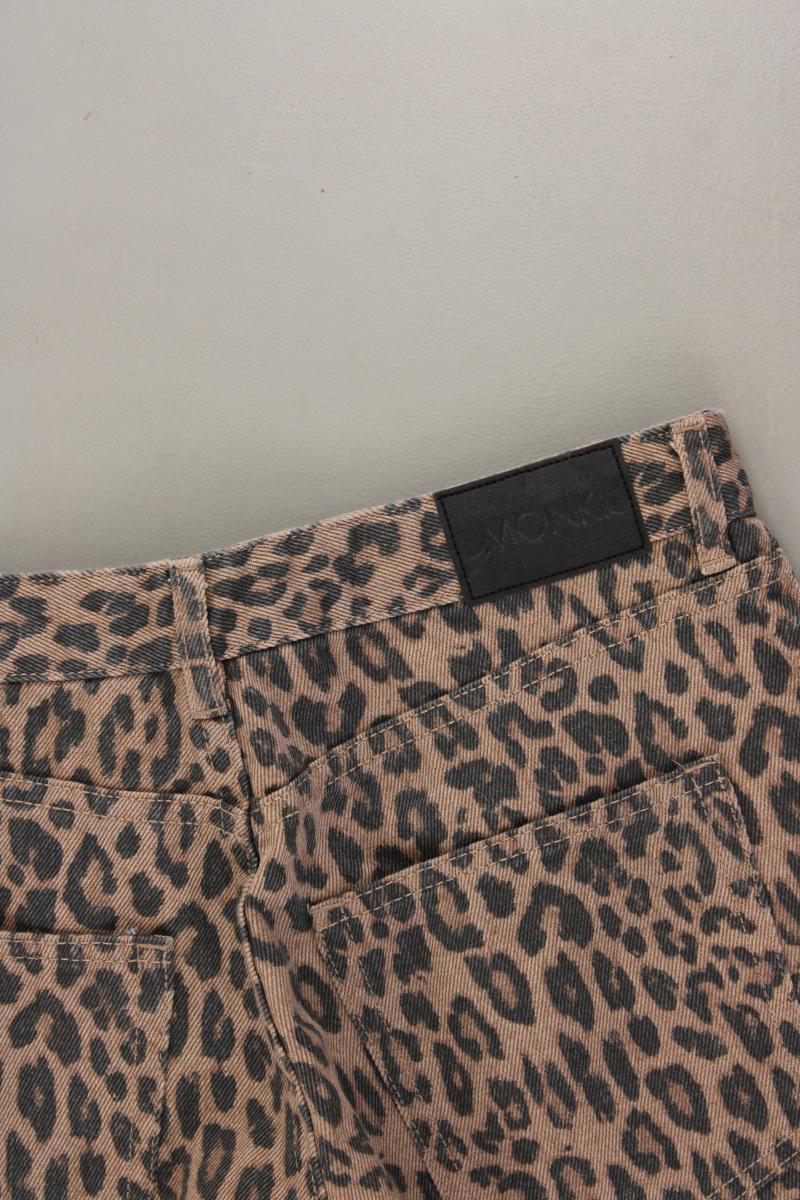 Monki Five-Pocket-Hose Gr. W29 mit Tierdruck neuwertig braun aus Baumwolle