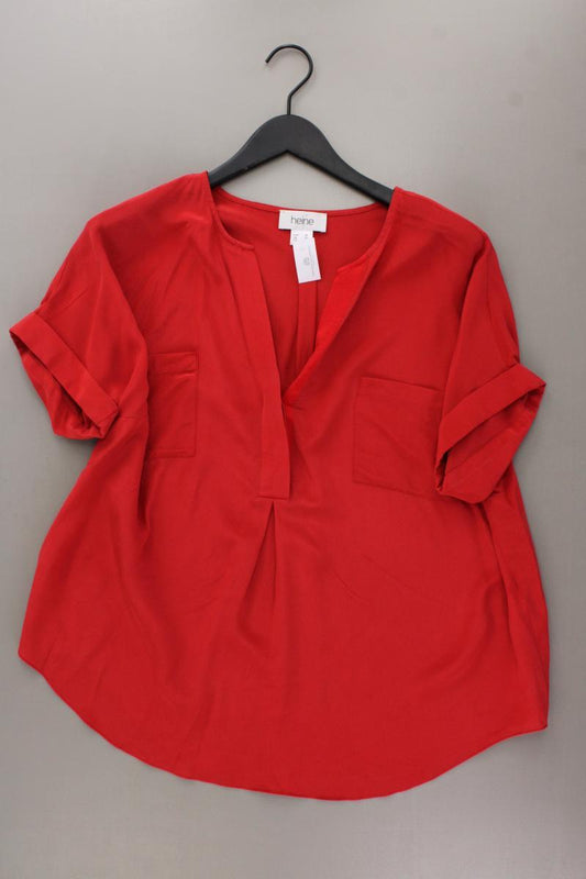 Heine Seidenbluse Gr. 46 Kurzarm rot