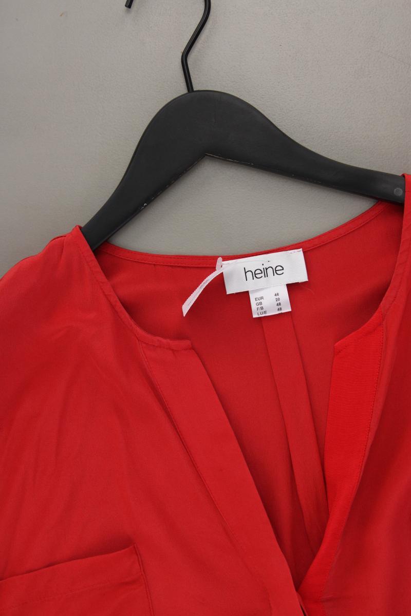 Heine Seidenbluse Gr. 46 Kurzarm rot