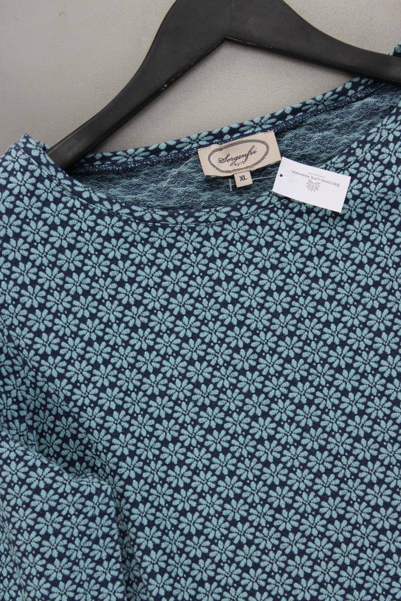 Sorgenfri Sylt Midikleid Gr. XL 3/4 Ärmel blau aus Baumwolle