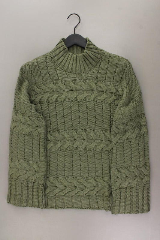 Heine Zopfpullover Gr. 40 neuwertig olivgrün aus Baumwolle