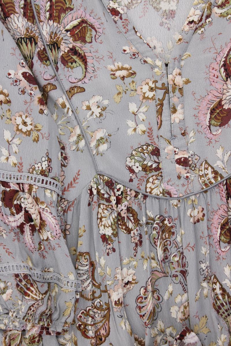 YAYA Midikleid Gr. 40 mit Paisleymuster 3/4 Ärmel grau aus Viskose