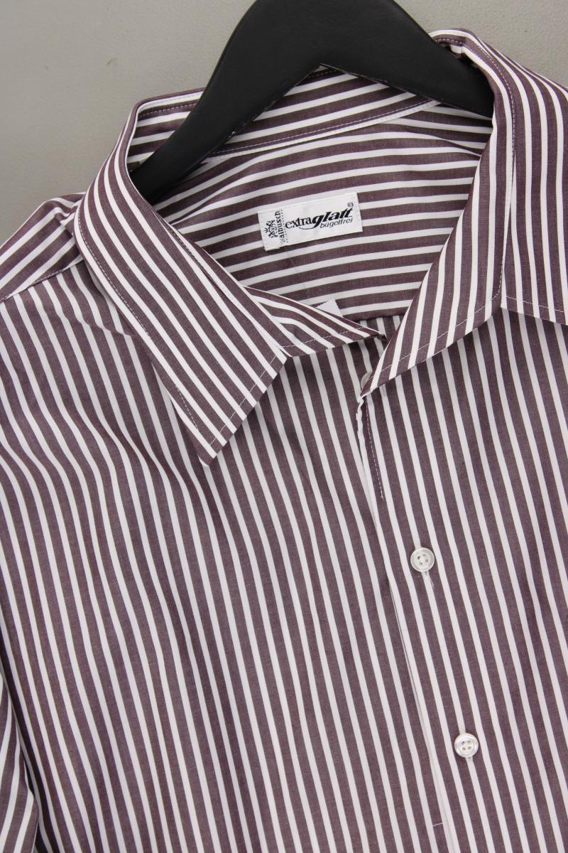 Walbusch Langarmhemd für Herren Gr. Hemdgröße 47/48 gestreift braun