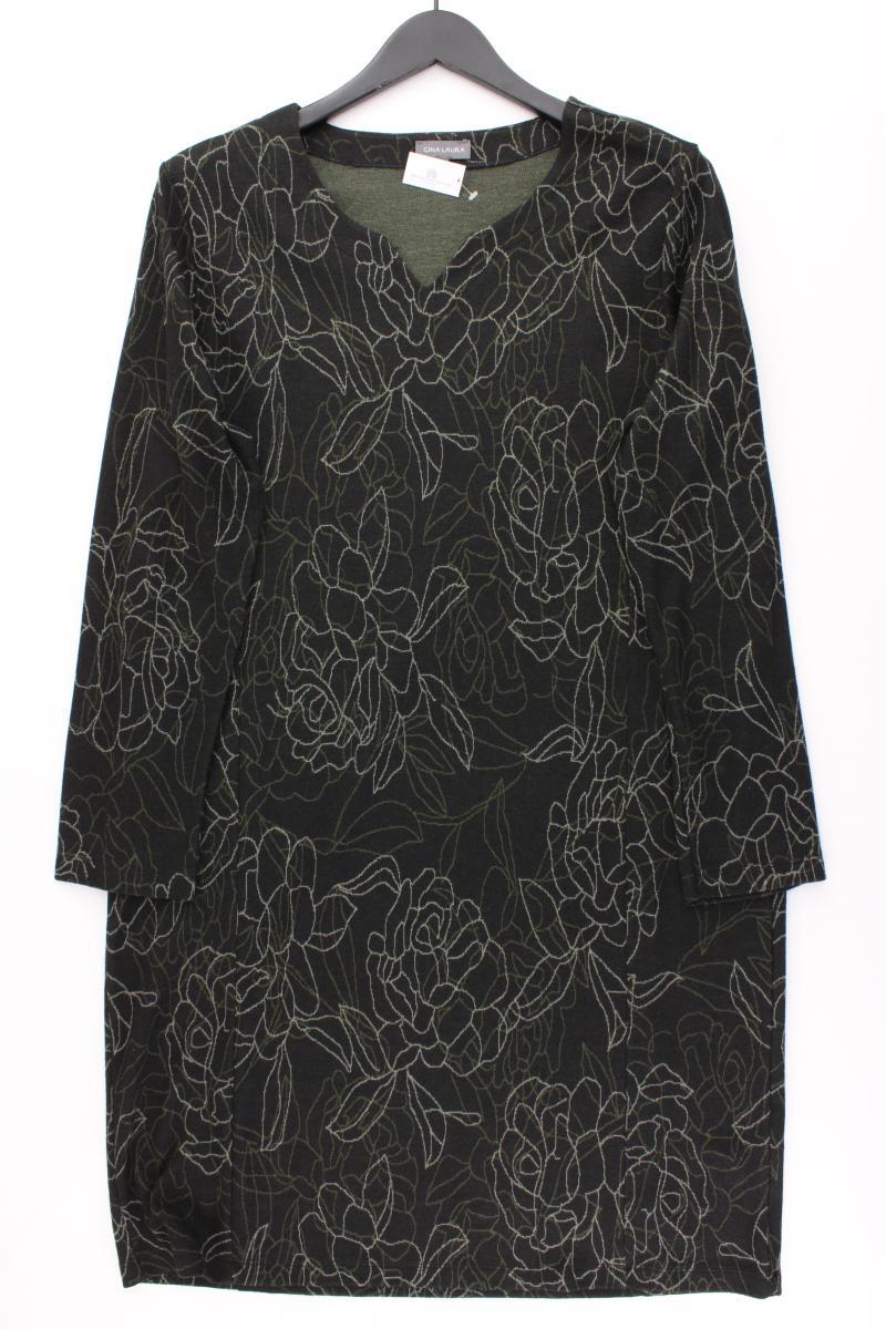 Gina Laura Langarmkleid Gr. XL mit Blumenmuster schwarz aus Polyester