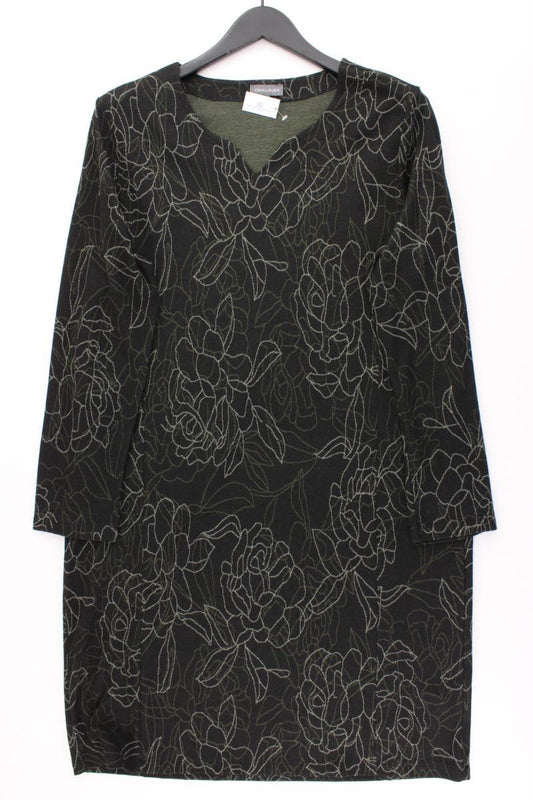 Gina Laura Langarmkleid Gr. XL mit Blumenmuster schwarz aus Polyester