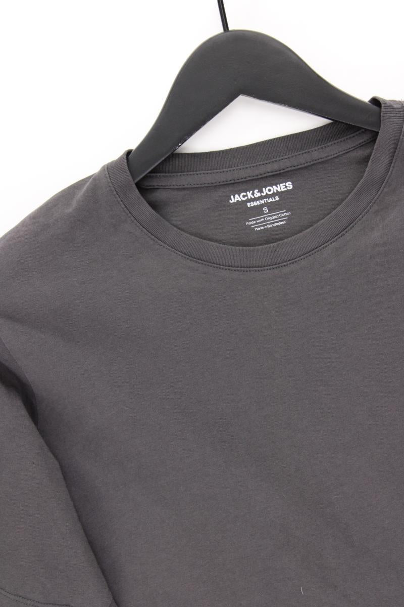Jack & Jones T-Shirt für Herren Gr. S Kurzarm grau aus Baumwolle