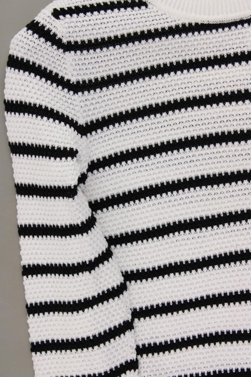 Vila Grobstrickpullover Gr. XS gestreift weiß aus Baumwolle