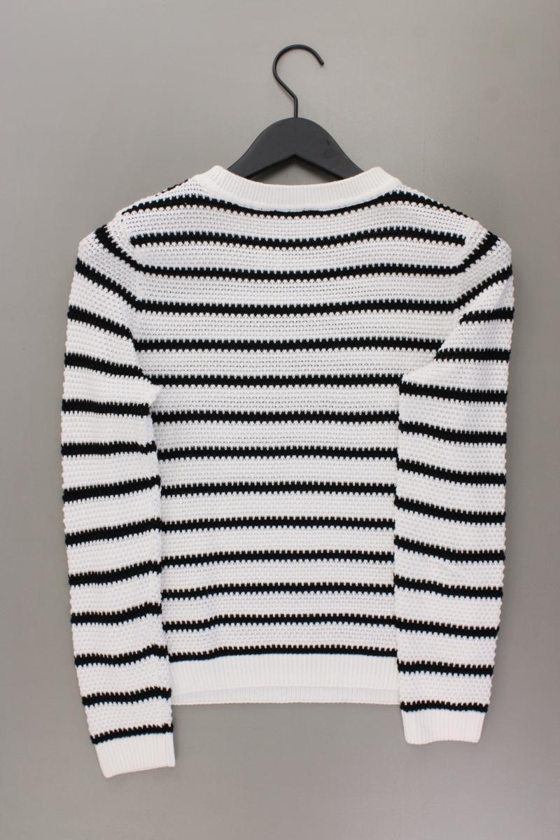 Vila Grobstrickpullover Gr. XS gestreift weiß aus Baumwolle