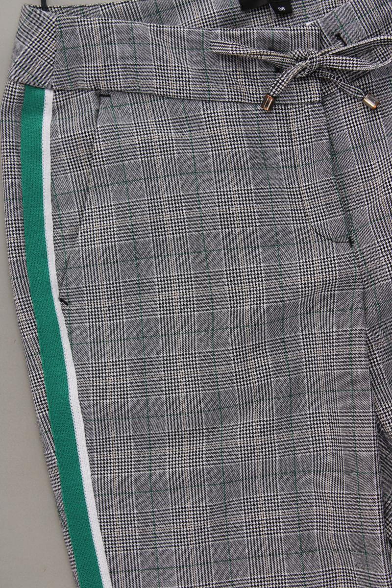 comma, Stoffhose Gr. 38 kariert neuwertig grau aus Polyester