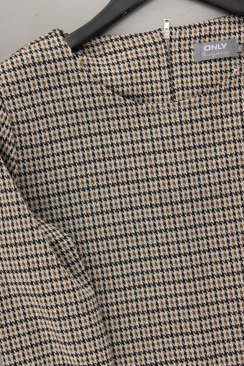 Only Etuikleid Gr. L hahnentritt 3/4 Ärmel braun aus Polyester