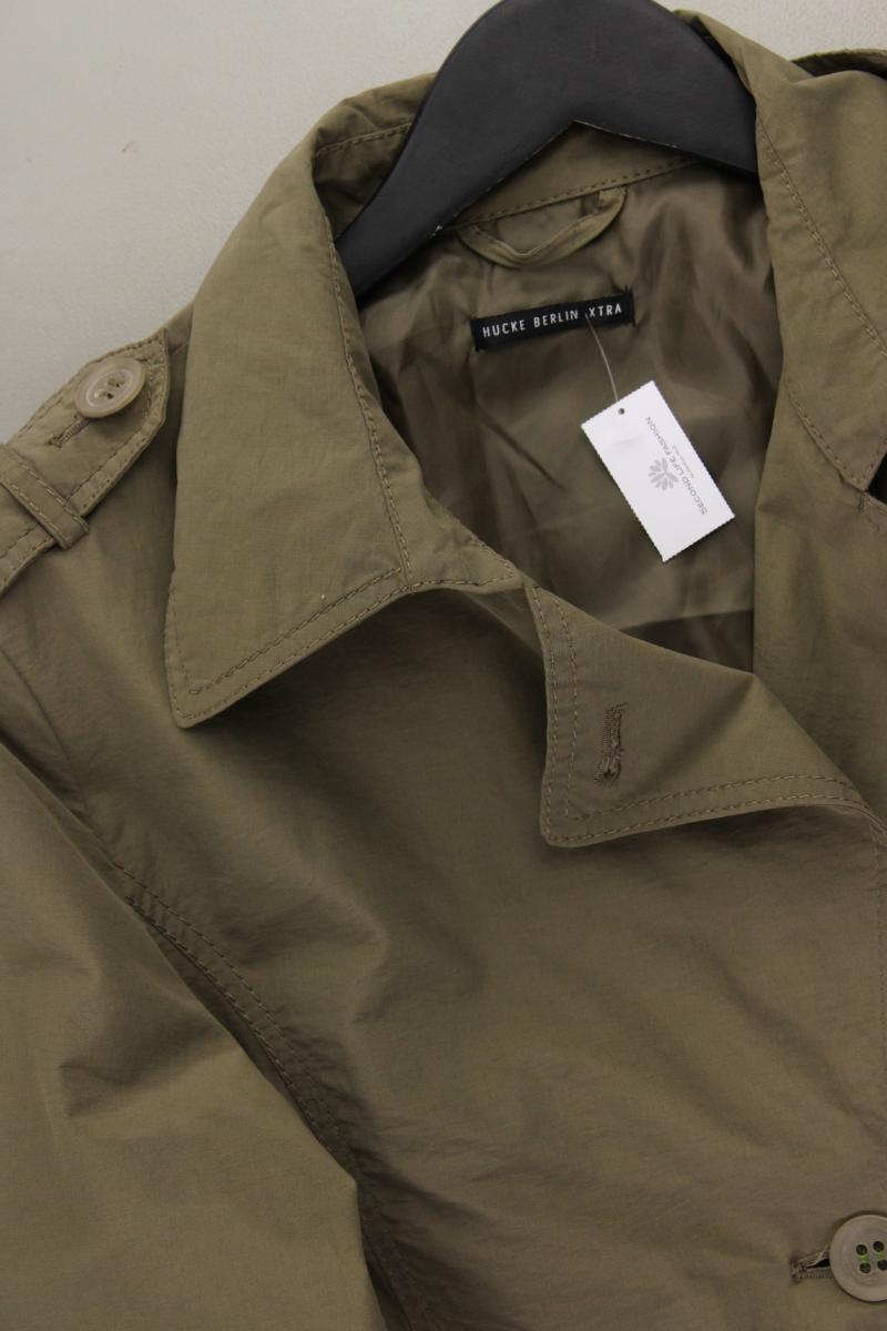 Hucke Trenchcoat Gr. 40 olivgrün aus Baumwolle
