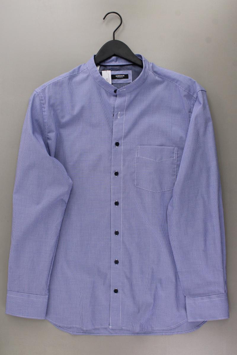 Walbusch Langarmhemd für Herren Gr. Hemdgröße 43/44 blau aus Baumwolle