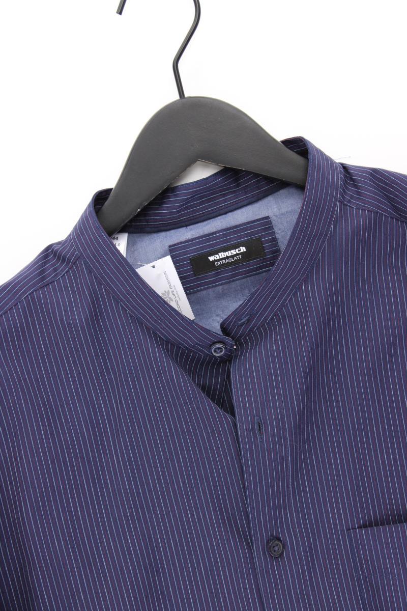 Walbusch Langarmhemd für Herren Gr. Hemdgröße 43/44 gestreift blau aus Baumwolle