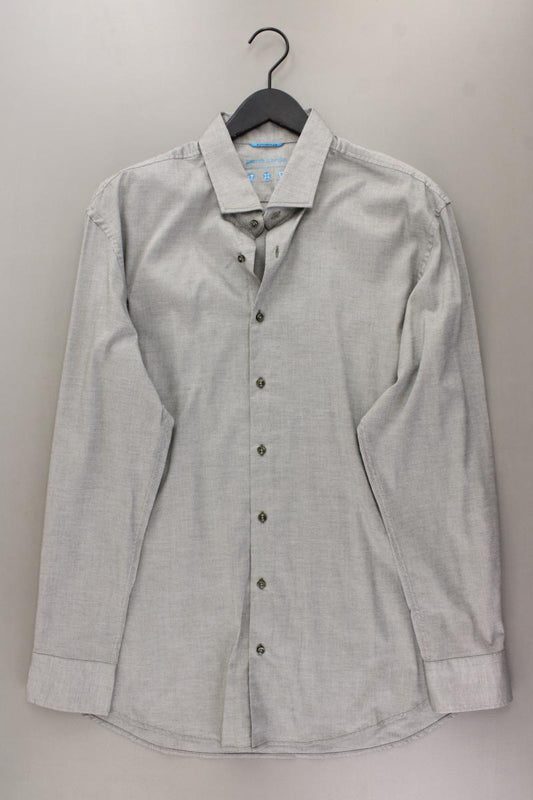 Pierre Cardin Langarmhemd für Herren Gr. XXL grau aus Baumwolle