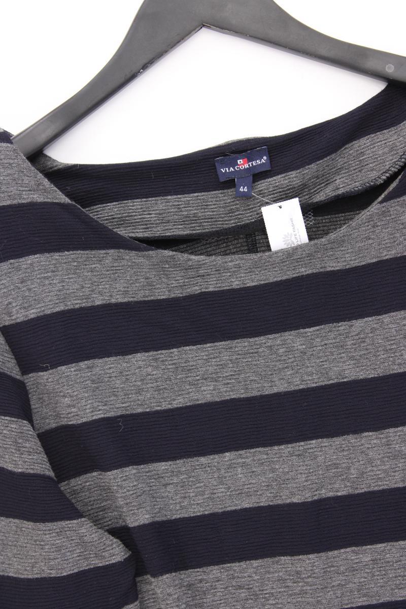 Via Cortesa Langarmkleid Gr. 44 gestreift grau