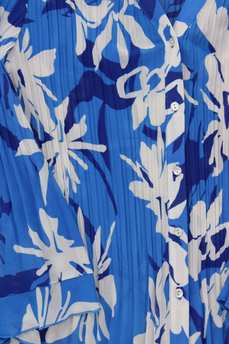 Kriss Sweden Langarmbluse Gr. M mit Blumenmuster blau