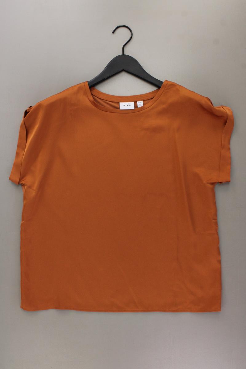 Vila Kurzarmbluse Gr. 40 braun aus Polyester
