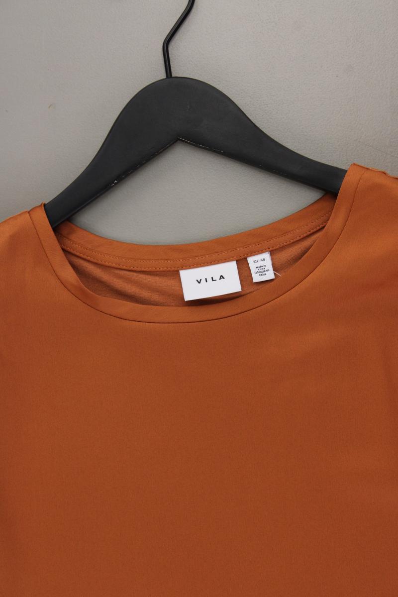 Vila Kurzarmbluse Gr. 40 braun aus Polyester