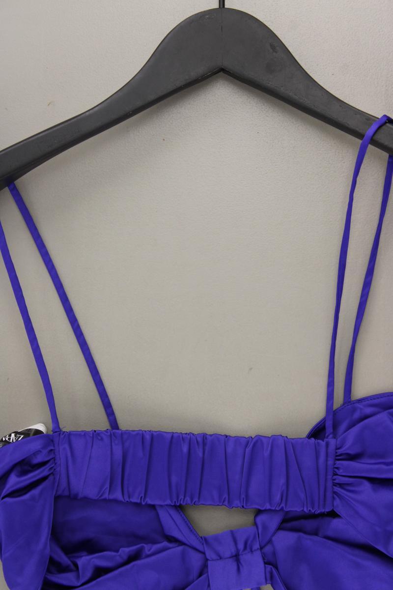 Zara Crop Top Gr. L lila aus Polyester