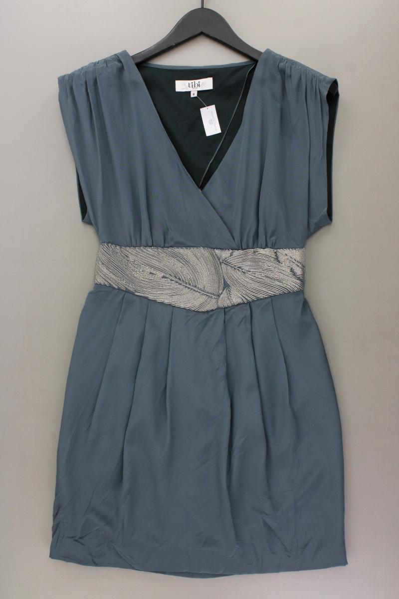 Tibi New York Seidenkleid Gr. US 6 (S) Kurzarm grau