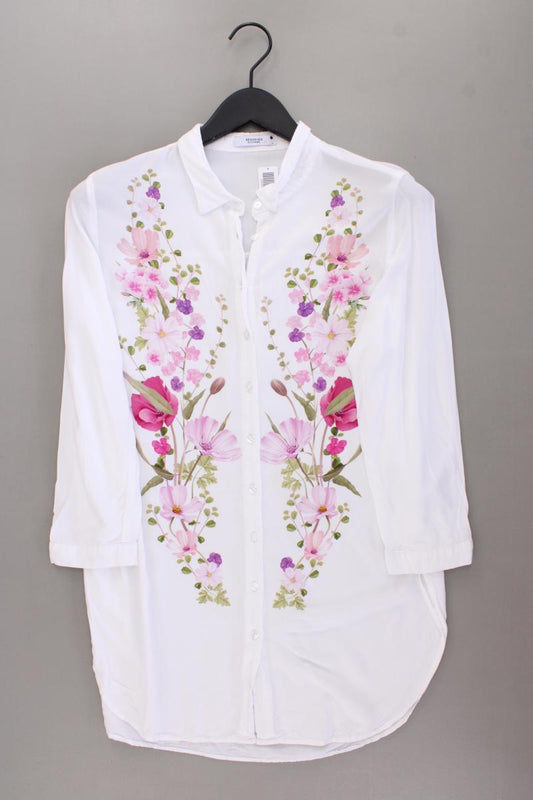Reserved Classic Bluse Gr. L mit Blumenmuster 3/4 Ärmel weiß aus Viskose