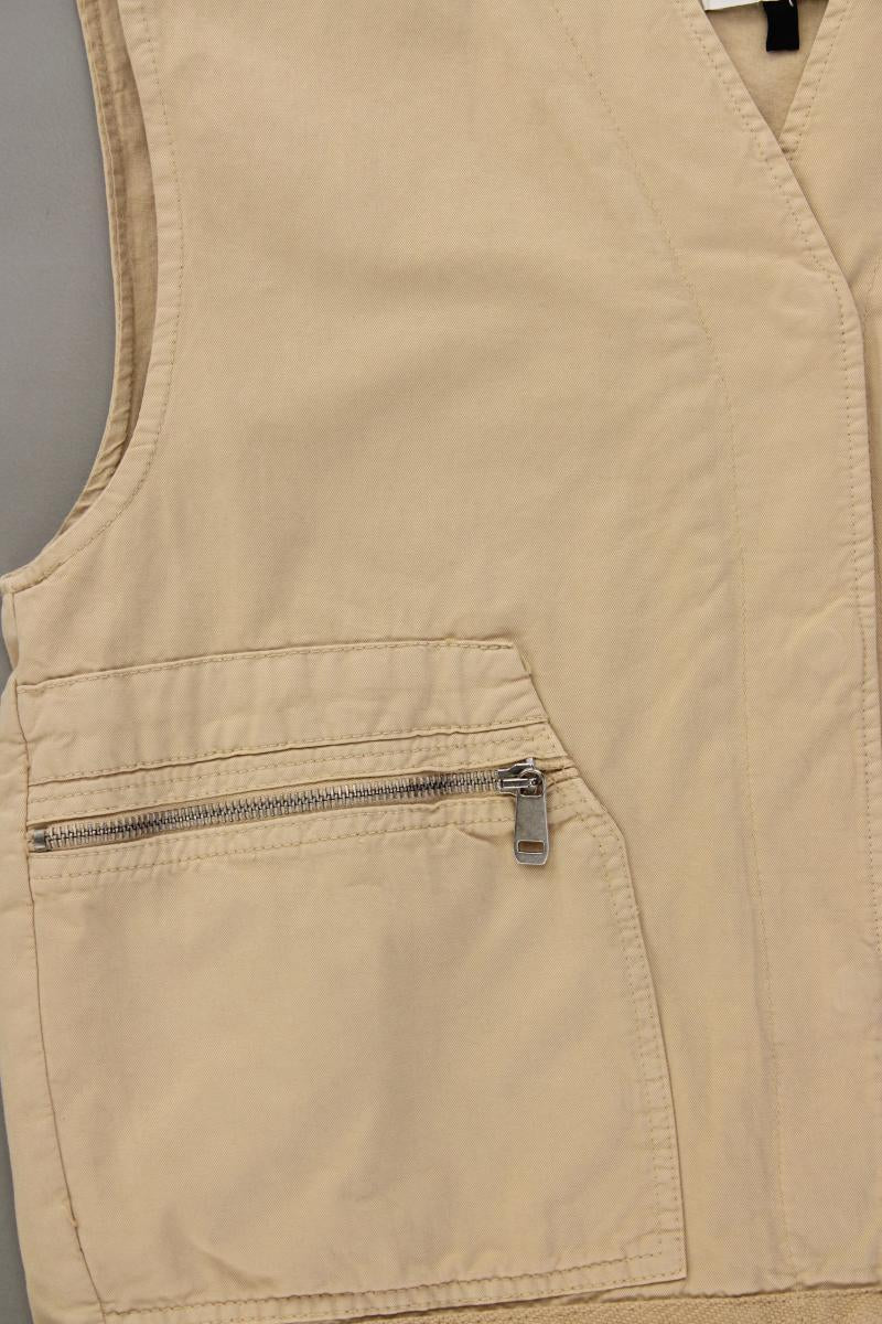 Zara Regular Weste Gr. XS creme aus Baumwolle