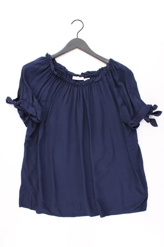 Free/Quent Kurzarmbluse Gr. XXL mit Carmen-Ausschnitt blau aus Viskose