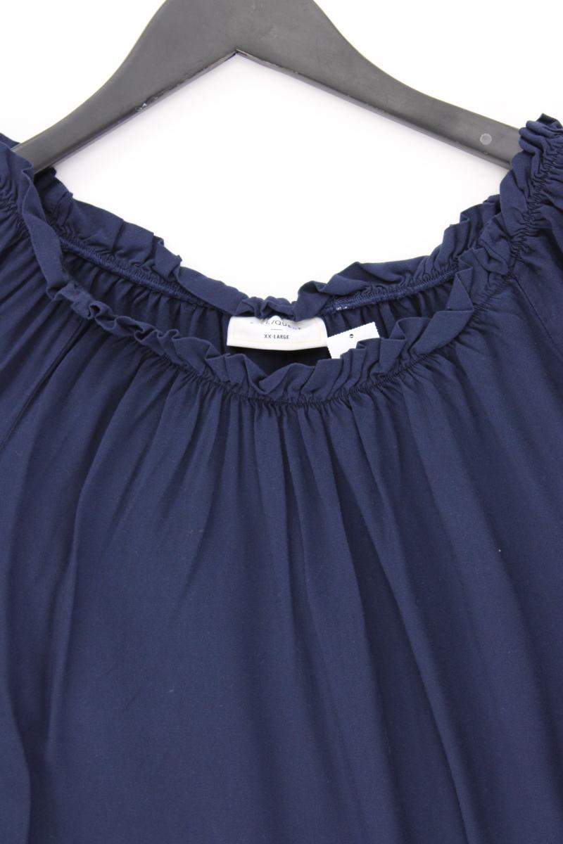 Free/Quent Kurzarmbluse Gr. XXL mit Carmen-Ausschnitt blau aus Viskose