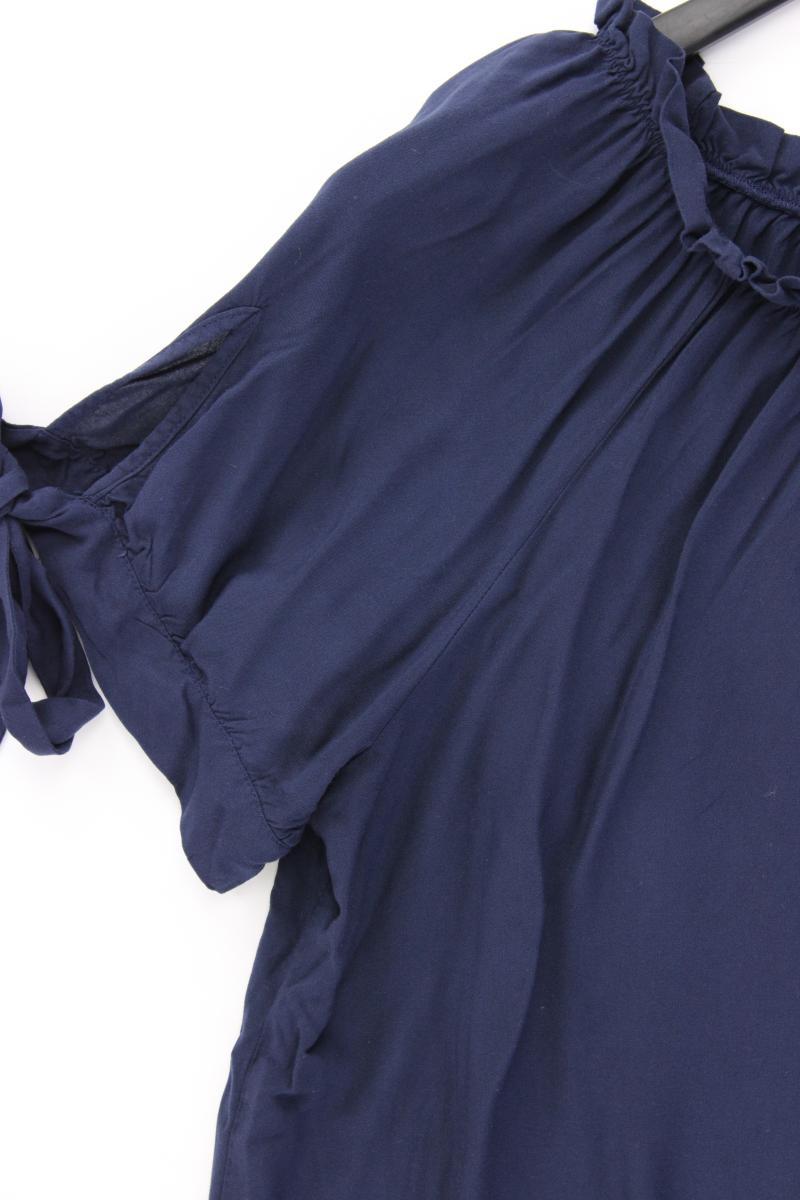 Free/Quent Kurzarmbluse Gr. XXL mit Carmen-Ausschnitt blau aus Viskose