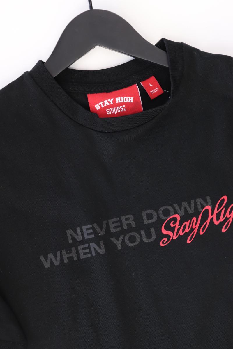 Snipes T-Shirt für Herren Gr. L Kurzarm schwarz aus Baumwolle