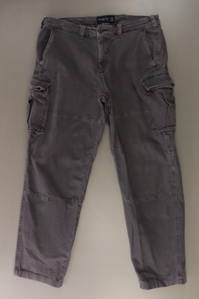 Abercrombie & Fitch Cargohose Gr. W34/L32 grau aus Baumwolle