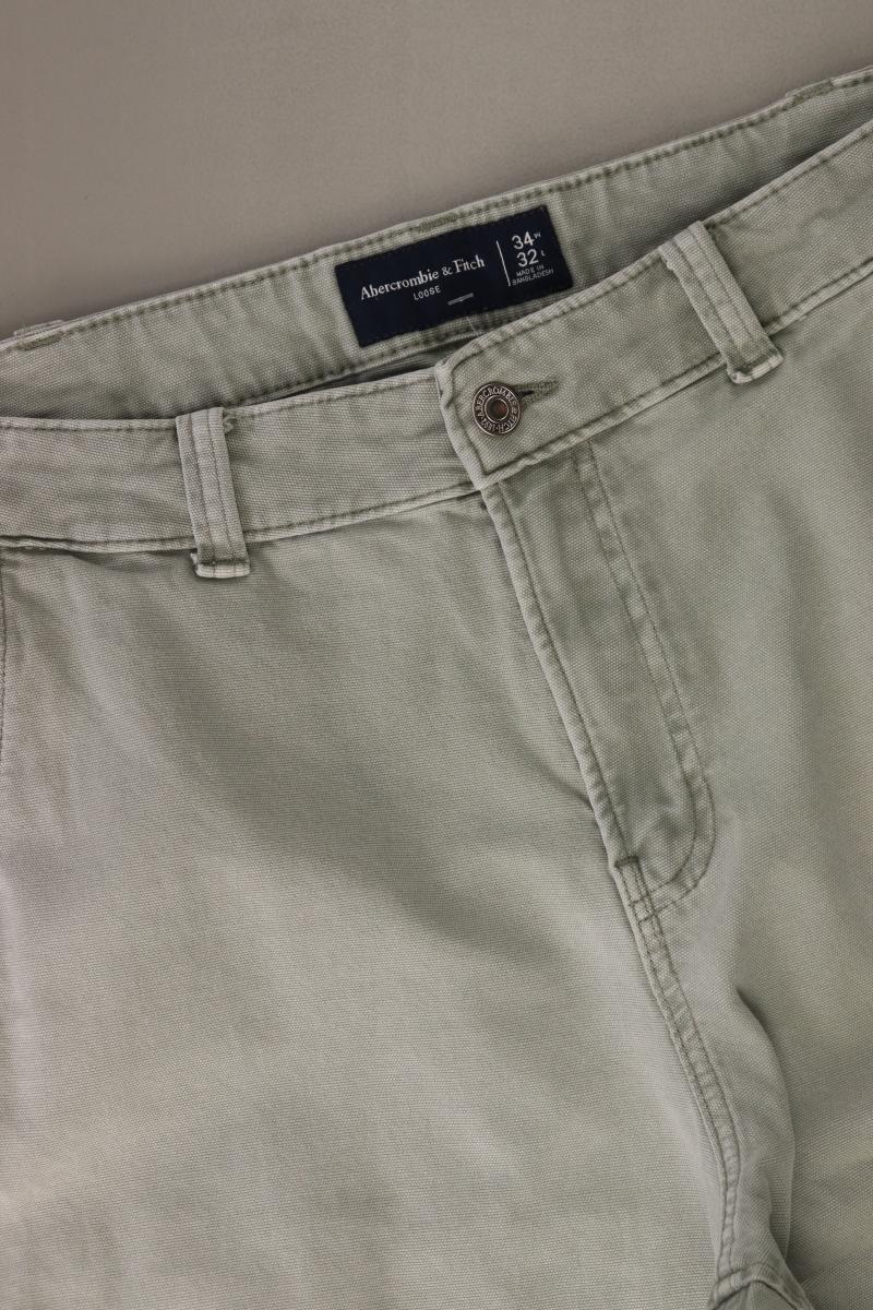 Abercrombie & Fitch Hose Gr. W34/L32 grün aus Baumwolle