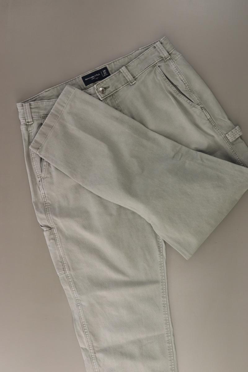 Abercrombie & Fitch Hose Gr. W34/L32 grün aus Baumwolle