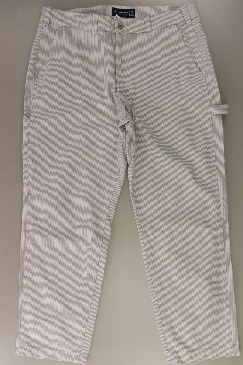 Abercrombie & Fitch Hose Gr. W36/L32 gestreift grau aus Baumwolle