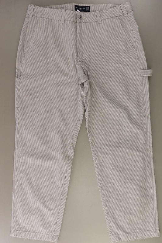 Abercrombie & Fitch Hose Gr. W36/L32 gestreift grau aus Baumwolle