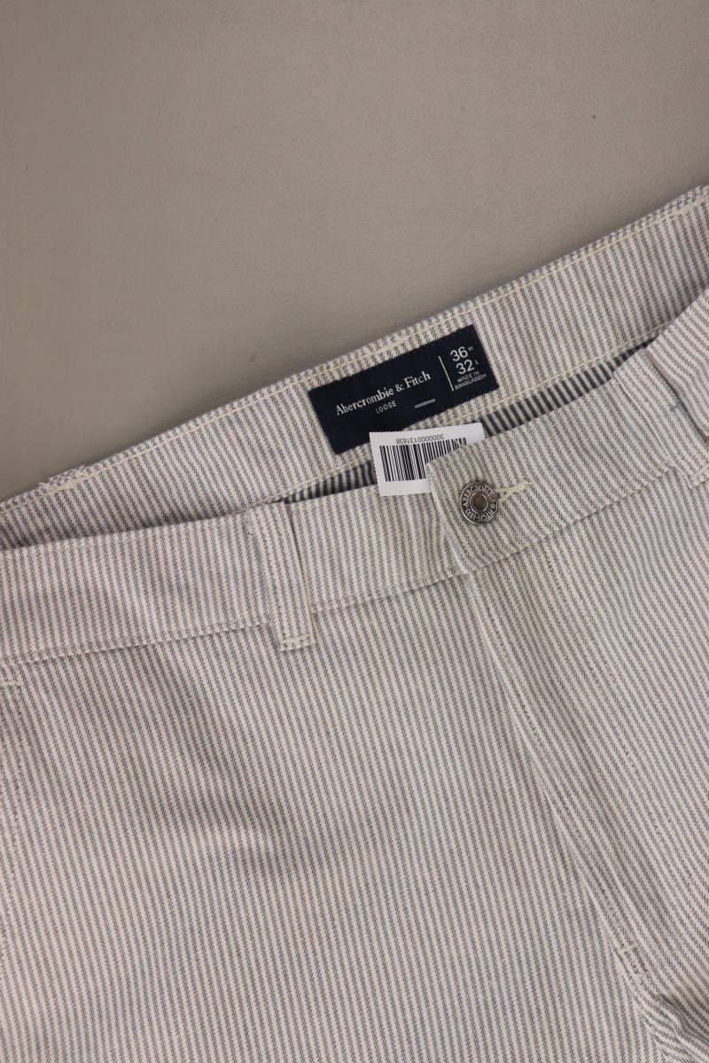 Abercrombie & Fitch Hose Gr. W36/L32 gestreift grau aus Baumwolle