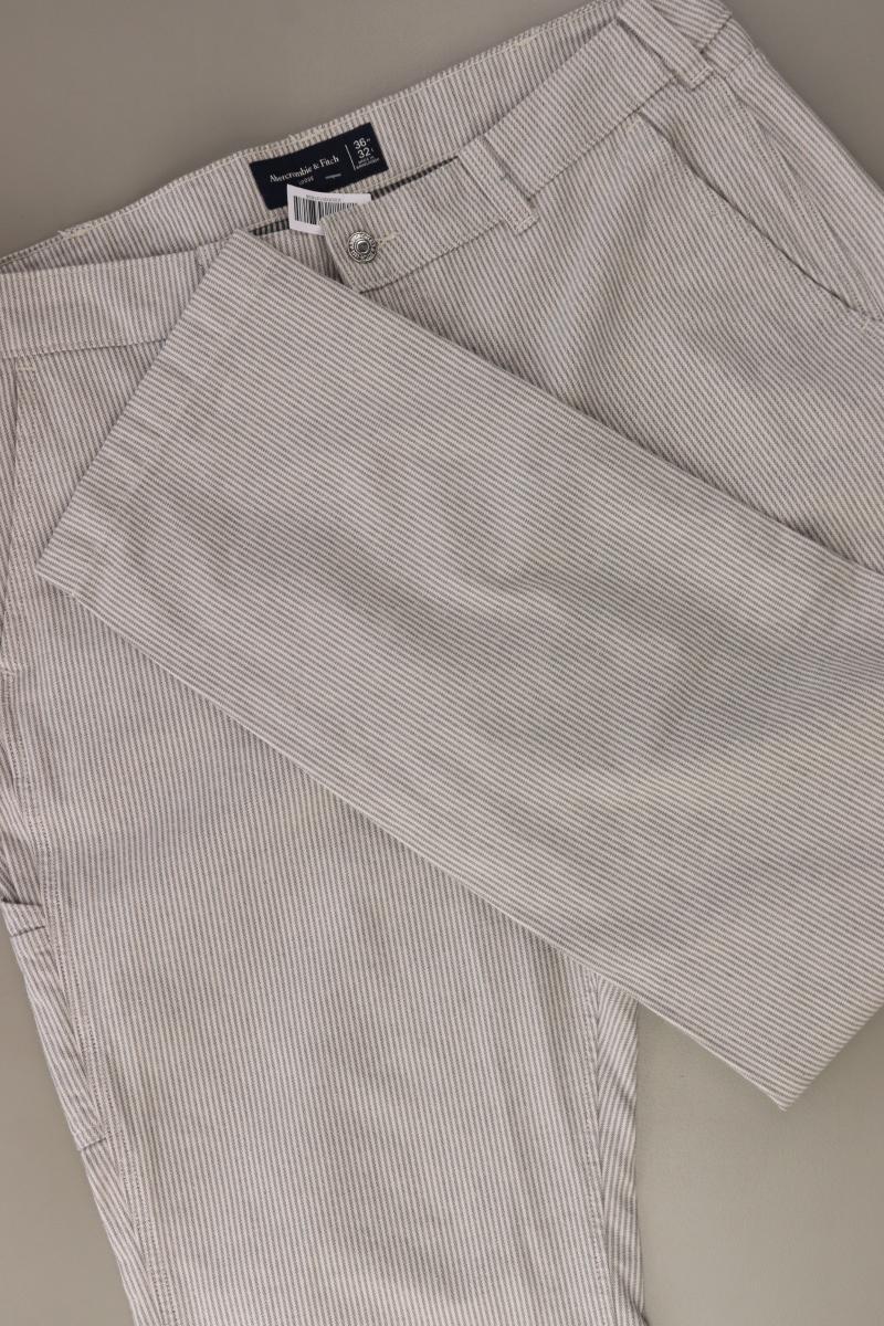 Abercrombie & Fitch Hose Gr. W36/L32 gestreift grau aus Baumwolle